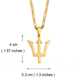 Anniyo Flag Symbol of Barbados Pendant Necklaces for Men Women Barbados Island Jewelry @259821