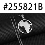 Anniyo Round Africa Map Pendant Necklaces Women Charm Traditional Cultural Ornaments Jewelry Nigeria Congo Sudan Zambia #255821