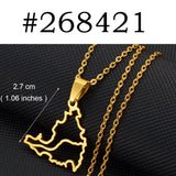 Anniyo Sint Maarten / Saint-Martin Island Pendant Necklaces Women Girls Saint Martin Gold Color Silver Color SXM Jewelry #268521