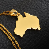 Anniyo The Commonwealth of Australia Map Pendant & Necklaces for Women AUS Country Maps Jewelry @021521