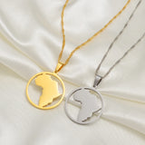 Anniyo Round Africa Map Pendant Necklaces Women Charm Traditional Cultural Ornaments Jewelry Nigeria Congo Sudan Zambia #255821