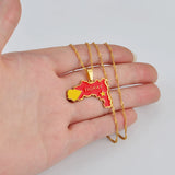 Anniyo Tigray Region Map Flag of Ethiopia Pendant Necklaces Jewelry for Women Girls #239621