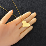 Anniyo Republic Of Iraq Map Cities Pendant Necklace Gold Color Jewelry Map Of Iraq Necklaces #153621