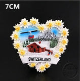 Switzerland Snow Mountain Lovers Squirrel Skiing 3D Fridge Magnets Tourism Souvenirs Refrigerator Magnetic Stickers Gift
