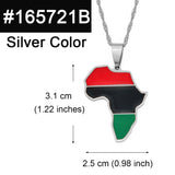 Anniyo RED BLACK GREEN African American Flag Pendant Necklaces Africa Map Chains Jewelry #165721