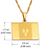 Anniyo ST Vincent Flag Pendant Thin Chain Necklaces Gold Color Saint Vincent Jewelry @140521