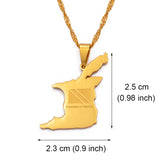 Anniyo Trinidad and Tobago Map Flag Pendant and Necklace Gold Color Trendy Jewelry @000421