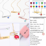 Stainless Steel Bar Engrave Pendant Necklace Custom Nameplate Infinite Loop Birthstone Necklace Personalized Gift Dropshipping