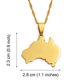 Anniyo The Commonwealth of Australia Map Pendant & Necklaces for Women AUS Country Maps Jewelry @021521
