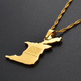 Anniyo Trinidad and Tobago Map Flag Pendant and Necklace Gold Color Trendy Jewelry @000421
