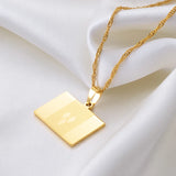 Anniyo ST Vincent Flag Pendant Thin Chain Necklaces Gold Color Saint Vincent Jewelry @140521