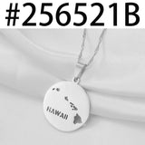 Anniyo Round Hawaii State Map Pendants Necklaces Hawaiian Jewelry #256521