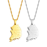 Anniyo Republic of Korea & City Name Pendant Necklaces for Women Girls South Korea Jewelry Maps Korean  #251021