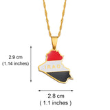 Anniyo Republic Of Iraq Map Pendant Necklaces Jewelry Map Of Iraq Chain Necklace #252421