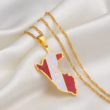 Anniyo Peru Map With Flag Pendant Necklaces Peruvian Jewelry #232121