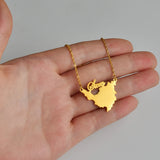 Anniyo Sint Maarten and Saint-Martin Island Pendant Necklace SXM Saint Martin Gold Color Silver Color Jewelry #242721