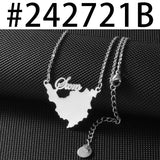 Anniyo Sint Maarten and Saint-Martin Island Pendant Necklace SXM Saint Martin Gold Color Silver Color Jewelry #242721