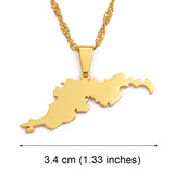 Anniyo The British Virgin Islands Tortola BVI Map Pendant Chain Necklaces for Women Girls Jewelry #115621