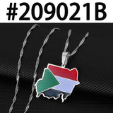 Anniyo Republic of the Sudan Map Flag Pendant Necklaces Silver Color/Gold Color Jewelry Ethnic  #209021