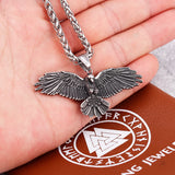 Retro domineering original design crow raven eagle stainless steel unisex pendant party birthday gift wholesale