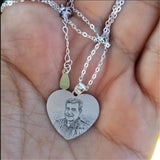 Custom Laser Engraved Name Photos For Lovers Family Friend Stainless Steel Heart Necklace Unique Personalized Jewelry