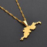 Anniyo The British Virgin Islands Tortola BVI Map Pendant Chain Necklaces for Women Girls Jewelry #115621