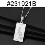 Anniyo Philippines Map Pendant Necklaces for Women Girls,Country Maps Pilipinas Jewelry #231921