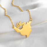 Anniyo Sint Maarten and Saint-Martin Island Pendant Necklace SXM Saint Martin Gold Color Silver Color Jewelry #242721
