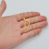 Anniyo Outline Liban Map Pendant Necklaces Jewelry Lebanon Map Chain Necklaces #262121