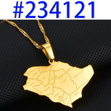 Anniyo Saudi Arabia Map With Cities Name Pendant Necklaces Charm Saudi Jewelry for Gold/Silver Color @234121