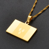 Anniyo ST Vincent Flag Pendant Thin Chain Necklaces Gold Color Saint Vincent Jewelry @140521