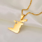 Anniyo Trinidad and Tobago Map Heart Pendant Necklace Gold Color Jewelry @245521