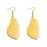 Anniyo ST. Vincent Map With City Name Earrings Gold Color Saint Vincent Maps Jewelry #121321E