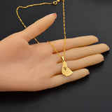 Anniyo 2.3CM Silver Color/Gold Color Map of the Barbados Island Pendant Necklaces Barbados Flag symbol and Maps Jewelry #122621