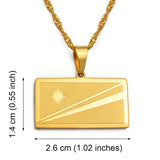 Anniyo The Republic of Marshall Island Flag Necklaces for Women/Girl Gold Color & Stainless Steel Jewelry #029221