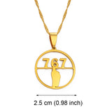 Anniyo Round Dominica Map 767 Pendant Necklaces Stainless Steel Jewelry @202921