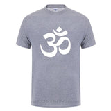 OM AUM SYMBOL  Relaxation T-Shirt For Male Men Funny Cotton Short Sleeve Streetwear JN BUDDHISM OM MANI PADME HUM T Shirt