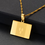 Anniyo ST Vincent Flag Pendant Thin Chain Necklaces Gold Color Saint Vincent Jewelry @140521