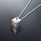 Vnox Men's Cool Cube Dice Style Necklaces Stainless Steel Male Lucky Gifts for Him Jewelry