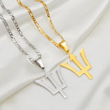 Anniyo Flag Symbol of Barbados Pendant Necklaces for Men Women Barbados Island Jewelry @259821