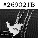 Anniyo Sint Maarten / Saint-Martin Island Pendant Necklaces Women Girls Saint Martin Gold Color Silver Color SXM Jewelry #268521