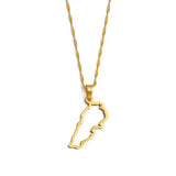 Anniyo Outline Liban Map Pendant Necklaces Jewelry Lebanon Map Chain Necklaces #262121