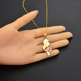 Anniyo Tunisie Map Pendant Necklace Tunisienne Jewelry Tunisia Maps #006810