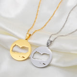 Anniyo Round Yemen Map Pendant Necklaces Jewelry Maps of Yemeni  @257521
