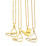 Anniyo Sint Maarten / Saint-Martin Island Pendant Necklaces Women Girls Saint Martin Gold Color Silver Color SXM Jewelry #268521
