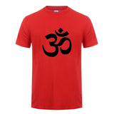 OM AUM SYMBOL  Relaxation T-Shirt For Male Men Funny Cotton Short Sleeve Streetwear JN BUDDHISM OM MANI PADME HUM T Shirt