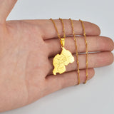 Anniyo Rwanda Map With Cities Gold Color/Silver Color Charm Pendant Necklace Rwandans Jewelry African Women Girls #233821