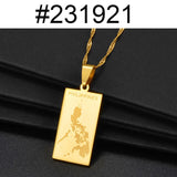Anniyo Philippines Map Pendant Necklaces for Women Girls,Country Maps Pilipinas Jewelry #231921