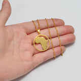Anniyo Round Africa Map Pendant Necklaces Women Charm Traditional Cultural Ornaments Jewelry Nigeria Congo Sudan Zambia #255821
