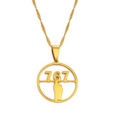 Anniyo Round Dominica Map 767 Pendant Necklaces Stainless Steel Jewelry @202921